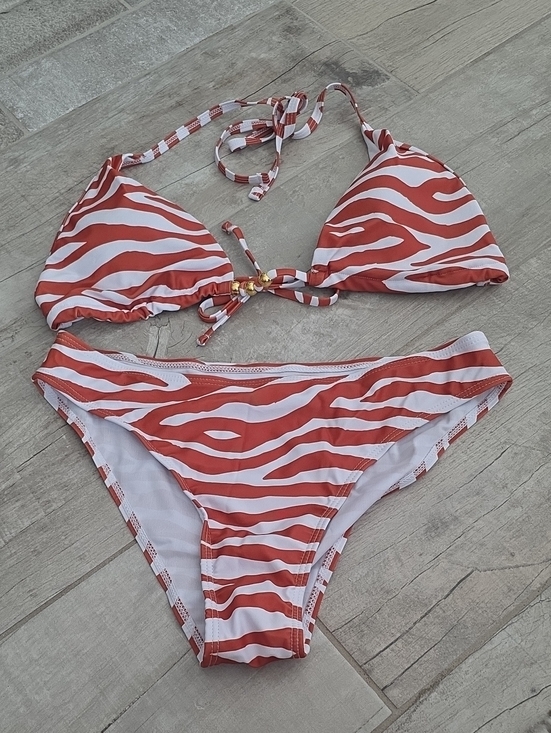 Other - NWOT Brown and White Zebra Print Bikini Set